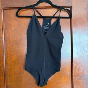 Free People Intimately Black V-Neck Bodysuit